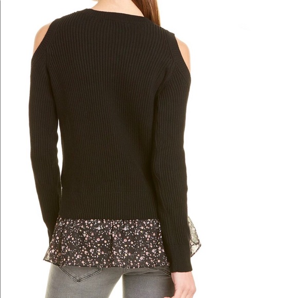 All Saints Ruffle Hem Cold Shoulder Sweater - Picture 12 of 13